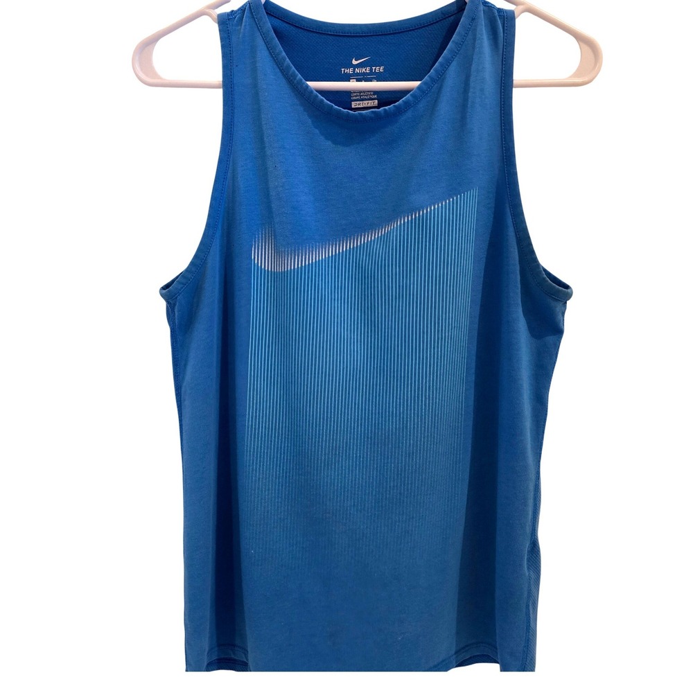 Nike Dri Fit Athletic Cut Blue Tank Top Athletic Gym Workout‎ Men's Small